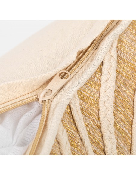 Cojín cuadrante algodón Dune natural 45x45  - funda + relleno