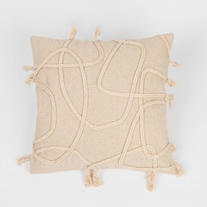 Cojín cuadrante algodón Nerdana natural 45x45  - funda + relleno