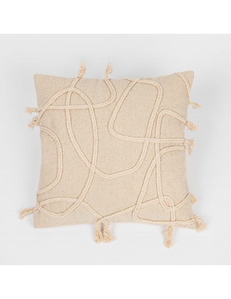 Cojín cuadrante algodón Nerdana natural 45x45  - funda + relleno