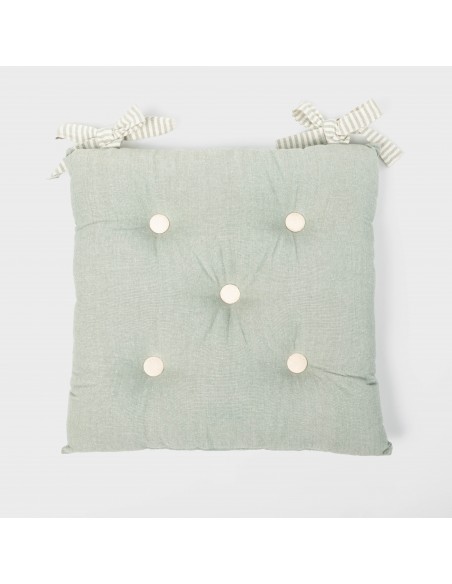 Cojín plancheta botones algodón liso