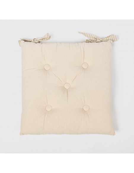 Cojín plancheta botones algodón liso