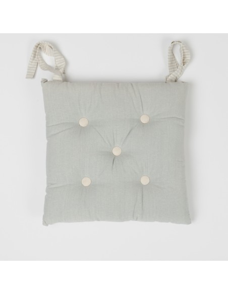 Cojín plancheta botones algodón liso