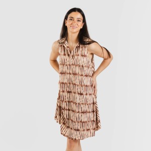 Vestido corto cuello y solapa soft Lemonade marrón 2