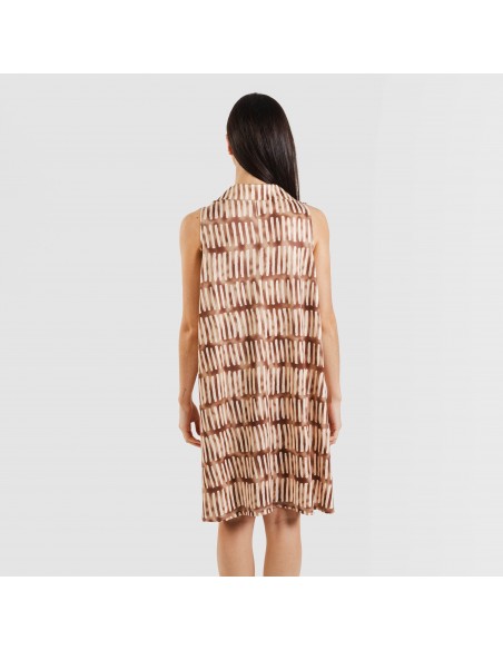 Vestido corto cuello y solapa soft Lemonade marrón