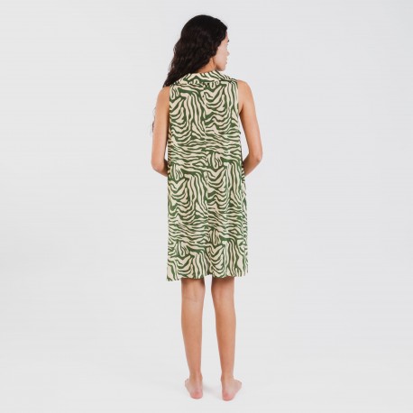 Vestido corto cuello y solapa soft Palmina verde