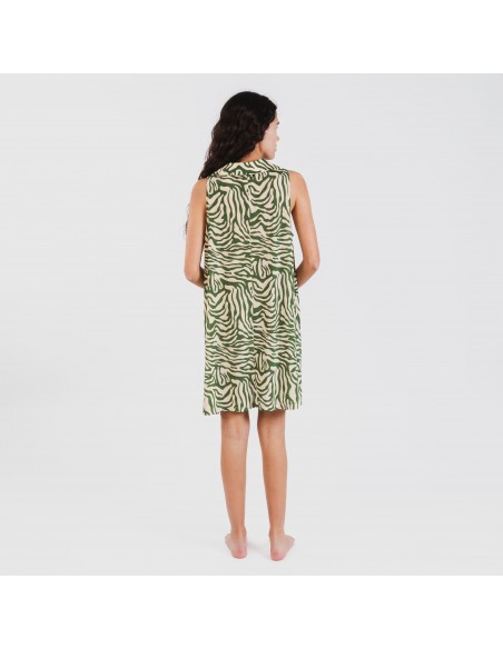 Vestido corto cuello y solapa soft Palmina verde