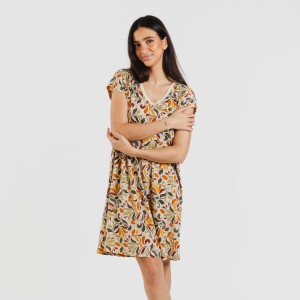 Vestido corto manga fluida crepe Cilian 2