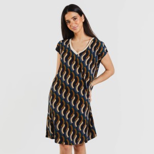 Vestido corto manga fluida crepe Roser 2