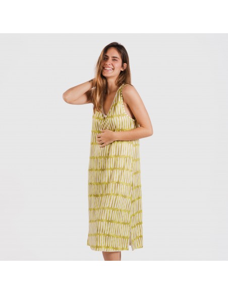 Vestido midi tirantes soft Lemonade verde lima