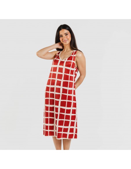 Vestido midi tirantes soft Naroa teja