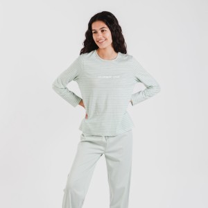 Pijama largo algodón Denis verde tiffany 2