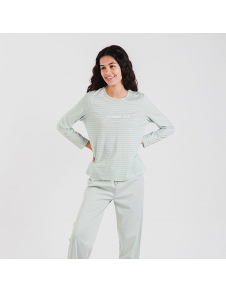 Pijama largo algodón Denis verde tiffany