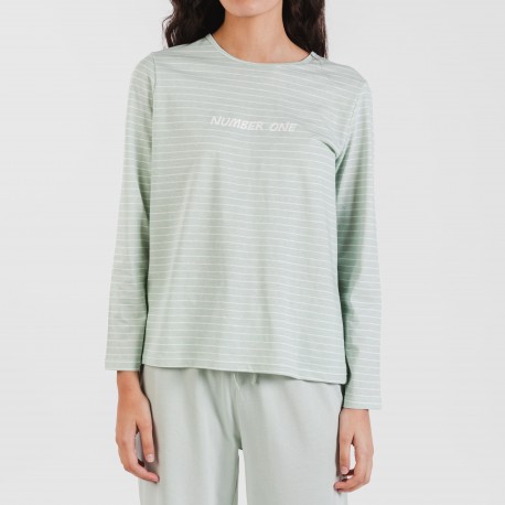 Pijama largo algodón Denis verde tiffany