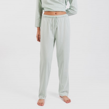 Pijama largo algodón Denis verde tiffany