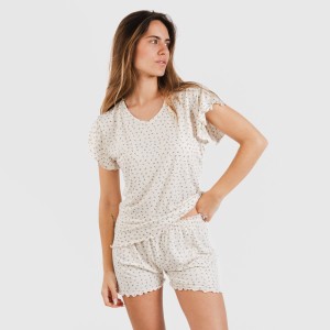 Pijama manga corta mujer soft Iris natural