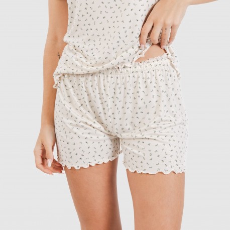 Pijama manga corta mujer soft Iris natural