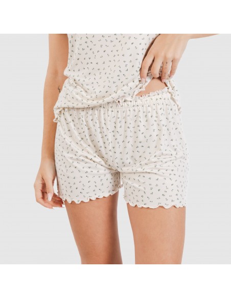 Pijama manga corta mujer soft Iris natural