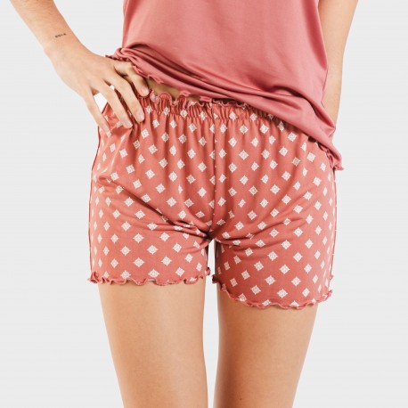 Pijama manga corta mujer soft Missy marsala