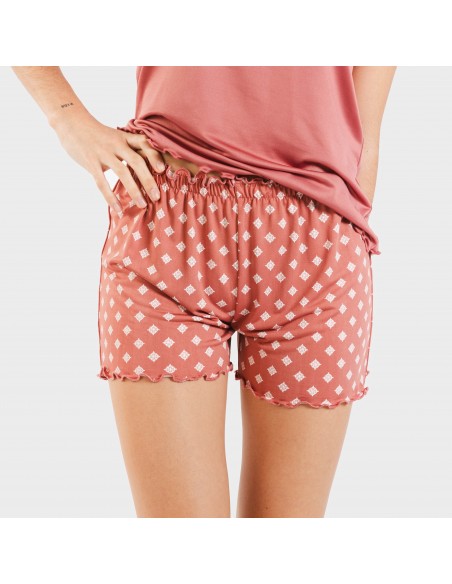 Pijama manga corta mujer soft Missy marsala
