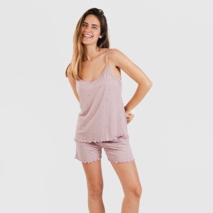 Pijama tirantes mujer soft Melanie malva