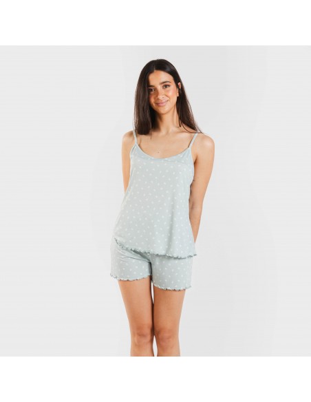 Pijama tirantes mujer soft Natalie verde tiffany
