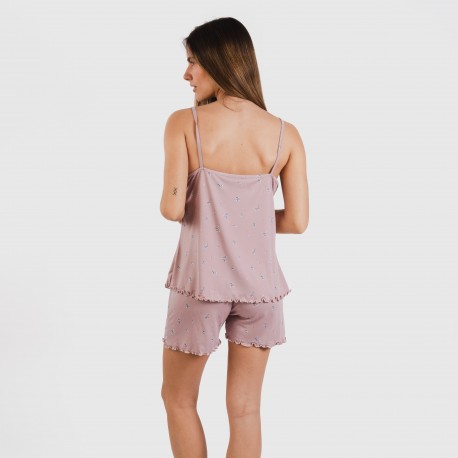 Pijama tirantes mujer soft Melanie malva