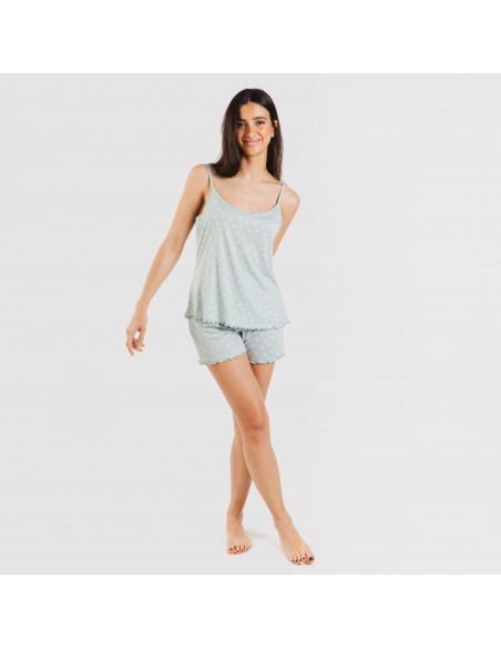Pijama tirantes mujer soft Natalie verde tiffany