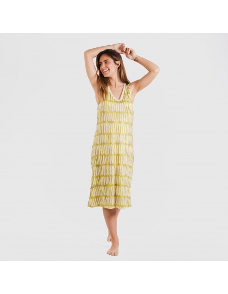 Vestido midi tirantes soft Lemonade verde lima