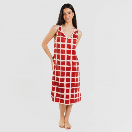 Vestido midi tirantes soft Naroa teja