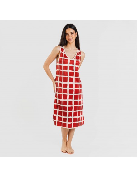 Vestido midi tirantes soft Naroa teja