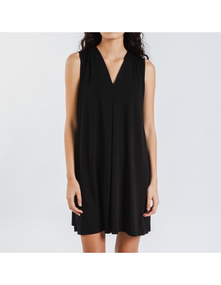 Vestido corto crepe liso