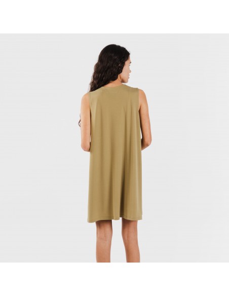 Vestido corto crepe liso