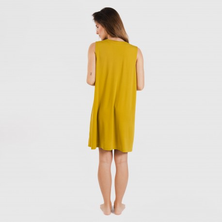 Vestido corto crepe liso