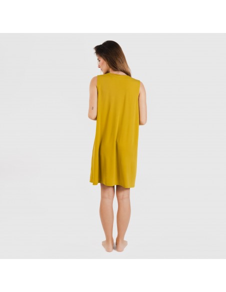 Vestido corto crepe liso