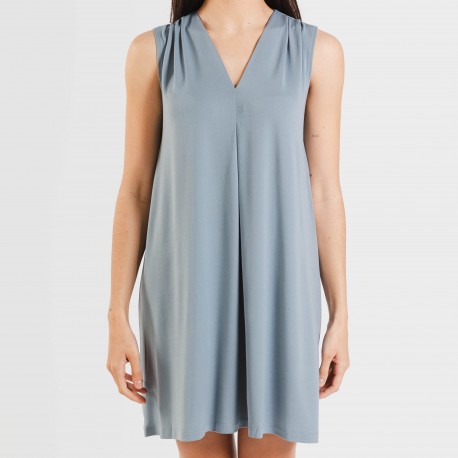 Vestido corto crepe liso