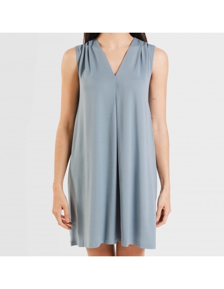 Vestido corto crepe liso