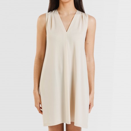Vestido corto crepe liso