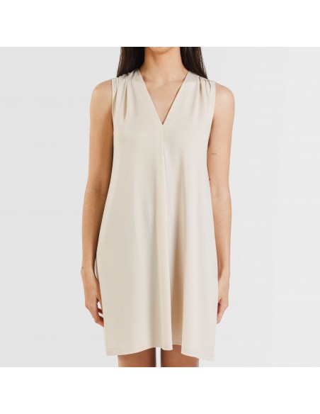 Vestido corto crepe liso