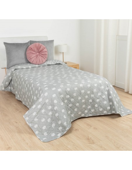 Colcha bouti Swan gris