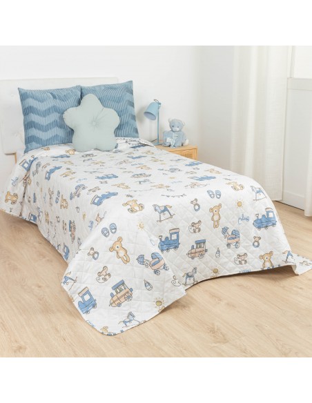 Colcha bouti Nico celeste