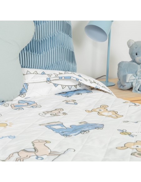 Colcha bouti Nico celeste