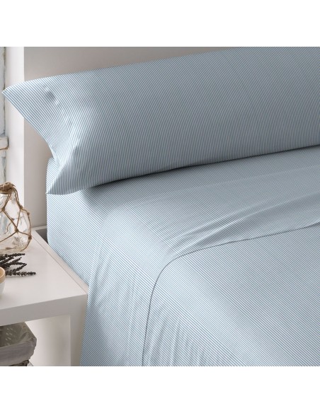 Juego de sábanas Lista celeste