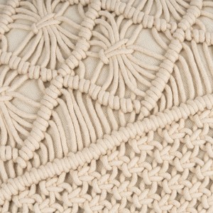 Cojin cuadrante algodón macramé Valiartis natural 45x45 - funda + relleno 2