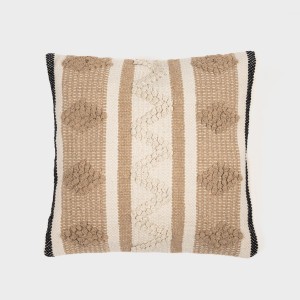 Cojin cuadrante Parparela arena - negro 45x45 - funda + relleno