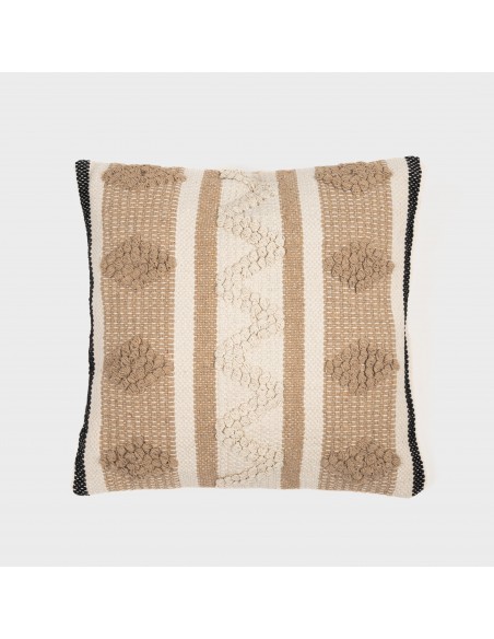 Cojin cuadrante Parparela arena - negro 45x45 - funda + relleno