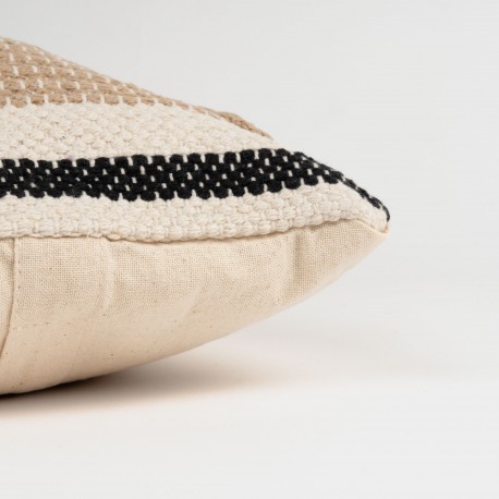 Cojin cuadrante Parparela arena - negro 45x45 - funda + relleno