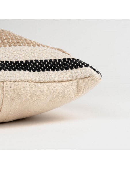 Cojin cuadrante Parparela arena - negro 45x45 - funda + relleno