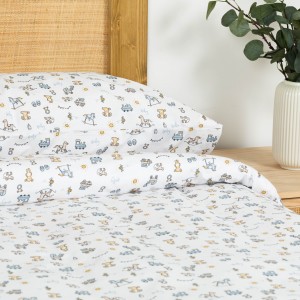 Funda nórdica algodón Nico celeste