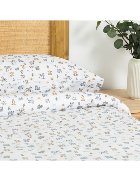 Funda nórdica algodón Nico celeste