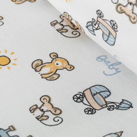 Funda nórdica algodón Nico celeste